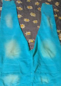 Teal Wash High-Waisted Jeans