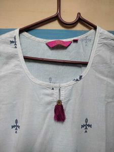 Printed White Women Kurta
