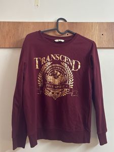 Burgundy Graphic Print Sweatshirt