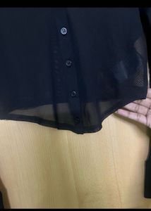 H&amp;M Black mesh sheer top + Freebie H&amp;M tee