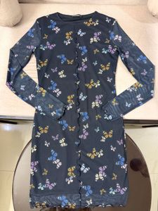 Butterfly Print Bodycon Mini Dress