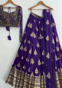 Heavy Embroidery Sequence Work Langha Choli