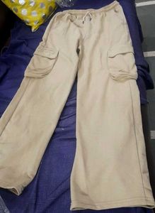 Nude Color Cargo Trousers For Women