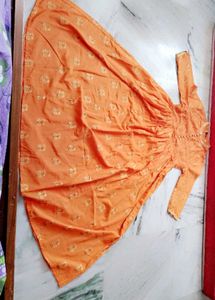 Orange Embroidered Kurta