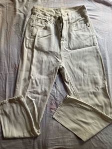 White Denim Straight Leg Jeans
