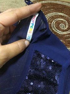 Sequined Navy Tank Top