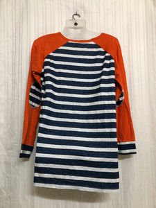 Blue &amp; Orange Long Sleeve Cotton T Shirt