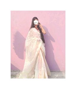 💛Elegant Cream Organza Saree💫✨