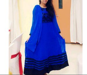 Blue Party Wear anarkali