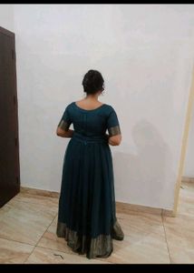 Elegant Peacock Colour Pattupavada Set New