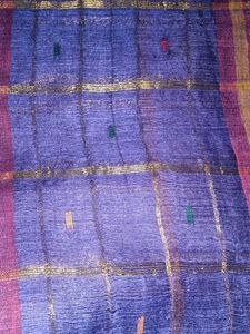 Blue &amp; Pink Checked Saree