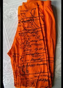 Orang &amp; Black Leggings XXL