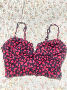 Heart Print Bralette Top