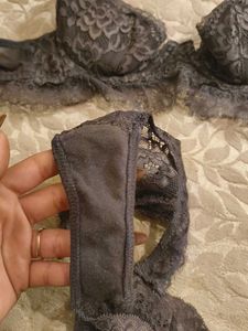 Dark Grey Lace Lingerie Set