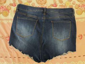 Blue Denim Ripped Shorts