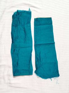 Women Teal Blue Sequence Chanderi Cotton Suit Set