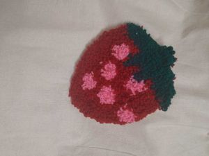 Strawberry Tote Bag Punch Needle Handmade
