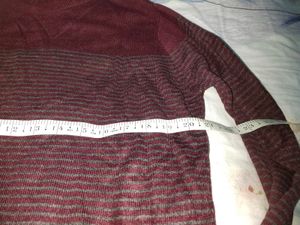 Striped Maroon Sweater Light Winter