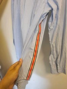 Blue White Striped Shirt