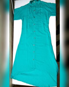 Bluish Green Up-down Pattern Kurti!!