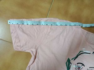 Peach Graphic Print Tee