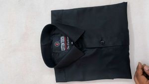 Cotton Touch Black Formal Shirt - Size M