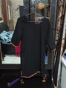 Black Sharara Suit With  Pink Dupatta