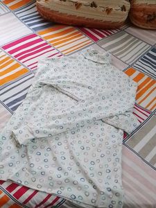 Patterned Turtleneck Top