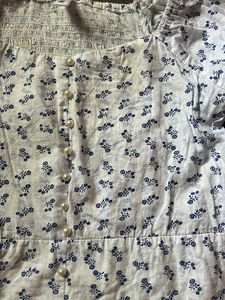 Blue Lilly Printed Crop Top