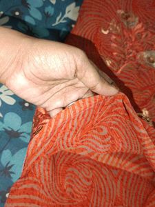 Elegant Orange Fancy Saree