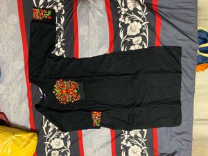 Black Colour Embroidered Kurta For Daily Wear