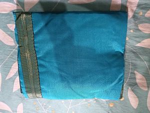 Teal Blue Fancy Saree