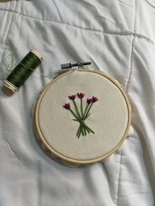 Floral Embroidery Hoop Art