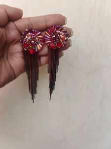 Red Earrings New Unused Party Wear