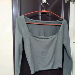 grey Long Sleeve Top