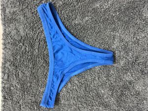 Blue Cotton Thong