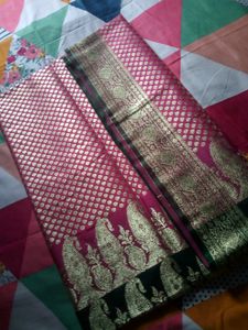 Pure Benarasi Saree(pink&amp; Green)