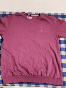 Maroon Cotton Blend Sweatshirt