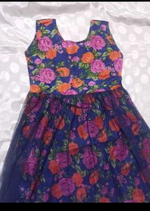 Anarkali Style Floral Net Gown