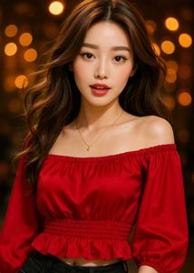 Red Off-Shoulder Top