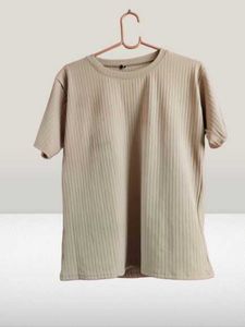 Oversized Ribbed Cotton T-Shirt