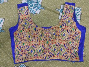 Blue And Golden Blouse