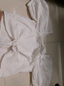 White Puff Sleeve Top