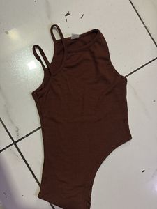 Brown Tank &amp; Denim Shorts Set