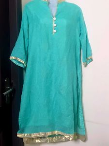 Teal & Silver Trim Tunic