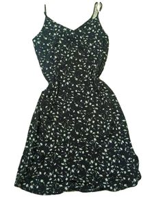 floral black- aline flare dress