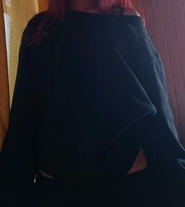 Black Off-Shoulder Sweatshirt