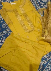 Full Kurti Pant And Duppata Set