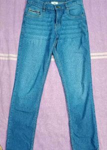 Whisker Straight Blue Jeans