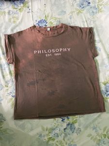 Dyed Brown Philosophy Graphic Tee